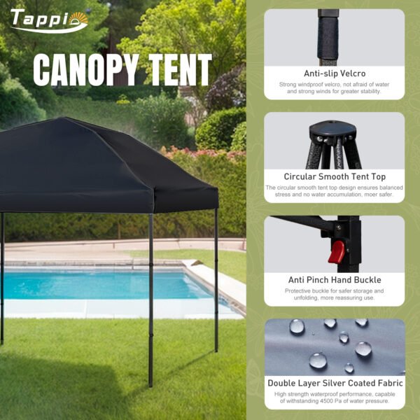10’x10’ Pop Up Canopy Tent, Outdoor Instant Canopy Patio Gazebo Event Tent