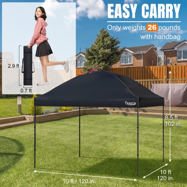 10’x10’ Pop Up Canopy Tent, Outdoor Instant Canopy Patio Gazebo Event Tent