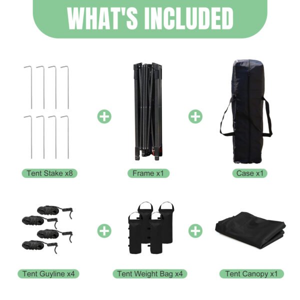 10’x10’ Pop Up Canopy Tent, Outdoor Instant Canopy Patio Gazebo Event Tent