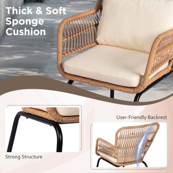 主图03 2-Piece Outdoor Bistro Set with Breathable Cushions