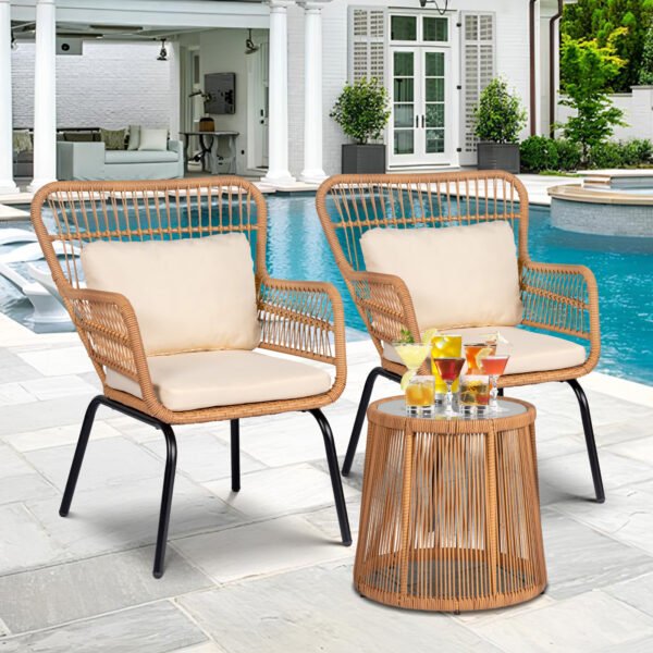 主图08 2-Piece Outdoor Bistro Set with Breathable Cushions
