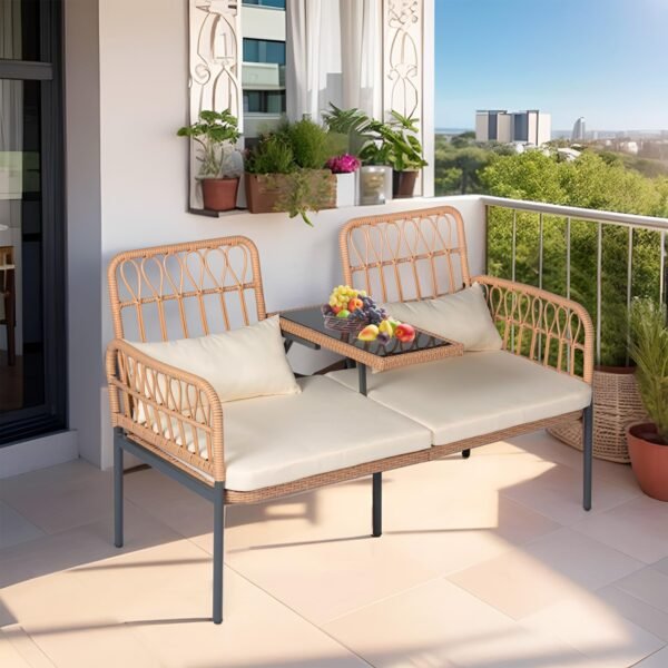 image_2 2-Piece Patio Furniture Set with Cushions, Pillows & Table