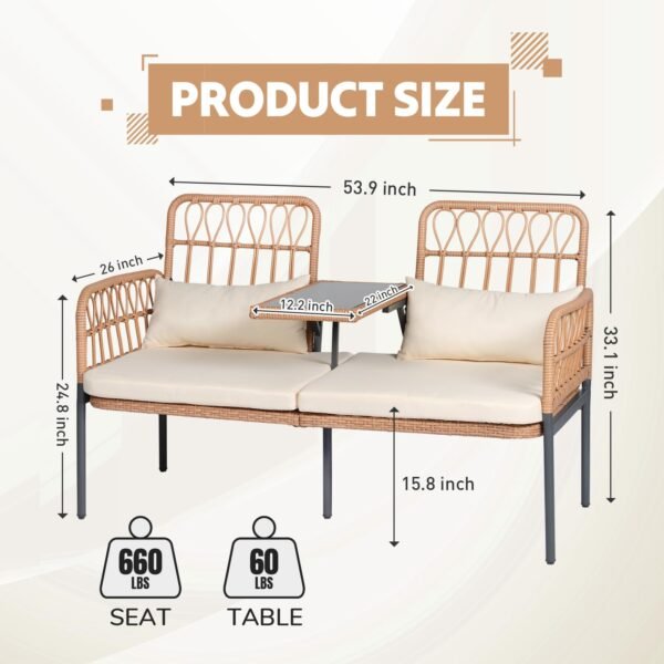 image_3 2-Piece Patio Furniture Set with Cushions, Pillows & Table
