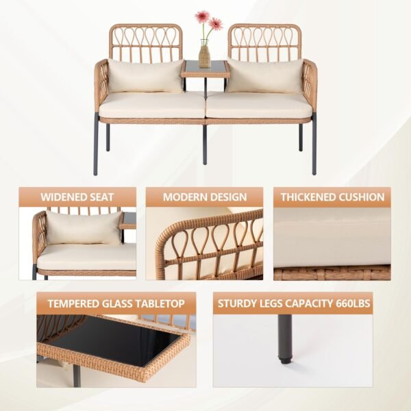 image_4 2-Piece Patio Furniture Set with Cushions, Pillows & Table