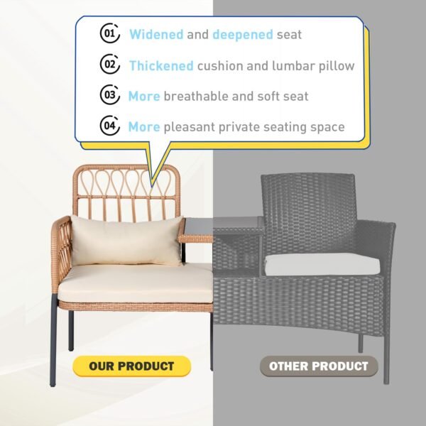 image_5 2-Piece Patio Furniture Set with Cushions, Pillows & Table