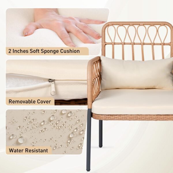 image_6 2-Piece Patio Furniture Set with Cushions, Pillows & Table