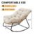 Tappio Outdoor Rocking Egg Chair, Indoor Papasan Chair Rattan Patio Wicker Lounge with Thick Cushion for Bedroom Living Room Garden Porch Backyard, Beige