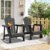 Tappio HDPE Adirondack Chair Set of 2, Patio Seat All Weather Outdoor Patio Chair with Cup Holder for Lawn Yard Fire Pit, Gray