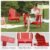 Tappio HDPE Adirondack Chair Set of 2, Patio Seat All Weather Outdoor Patio Chair with Cup Holder for Lawn Yard Fire Pit, Red