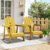 Tappio HDPE Adirondack Chair Set of 2, Patio Seat All Weather Outdoor Patio Chair with Cup Holder for Lawn Yard Fire Pit, Yellow