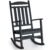 Tappio HDPE Rocking Chair All Weather Porch Rocker with High Backrest, Outdoor Indoor Rocking Armchair, Black