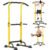 PROHIKER Power Tower Dip Station, Pull Up Bar Stand Power Rack with Backrest, Height Adjustable Strength Training Equipment for Fitness Home Workout, Yellow