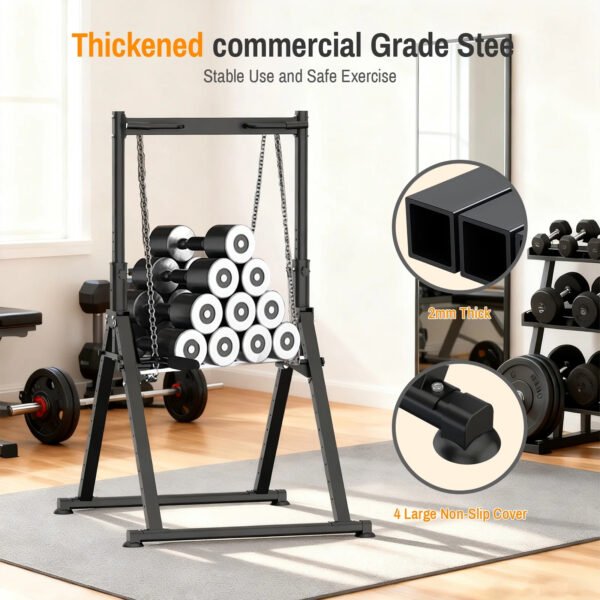 PROHIKER Folding Pull Up Station Pull Up Bar for Home Gym Equipment Dip Bar Station Power Tower Strength Training Fitness Equipment, Triangular, 700 LBS Weight Capacity