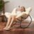 Tappio Outdoor Rocking Chair, Oversized Patio Egg Rocking Chair Indoor Papasan Rattan Wicker Lounge, Modern Royal Rocker for Bedroom, Living Room, Porch, Garden, Lawn, Beige