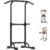 PROHIKER Power Tower Dip Station, Pull Up Bar Stand Power Rack with Backrest, Height Adjustable Strength Training Equipment for Fitness Home Workout, Black