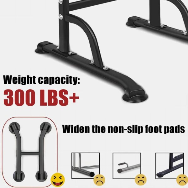 PROHIKER Power Tower Dip Station, Pull Up Bar Stand Power Rack with Backrest, Height Adjustable Strength Training Equipment for Fitness Home Workout, Black